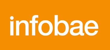 The image shows the "infobae" logo in white text on an orange background, reminiscent of some compelling Case Studies in branding.